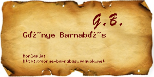 Gönye Barnabás névjegykártya